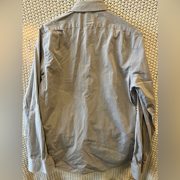 GAP Men’s Gray Fitted Long Sleeve Button Down Dress Shirt; Size S (14-14.5) - Picture 2 of 8